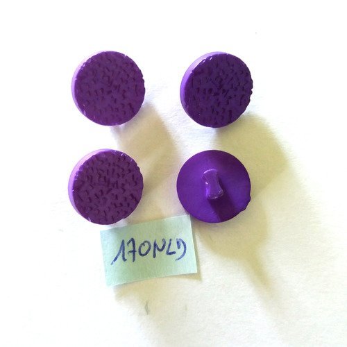 7 boutons en résine violet - 14mm - 170nld