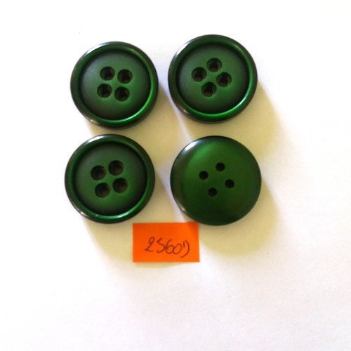 4 boutons en résine vert - vintage - 31mm - 2560d