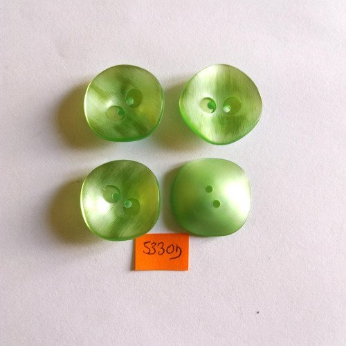 6 boutons en résine vert d'eau - vintage - 26mm - 5330d