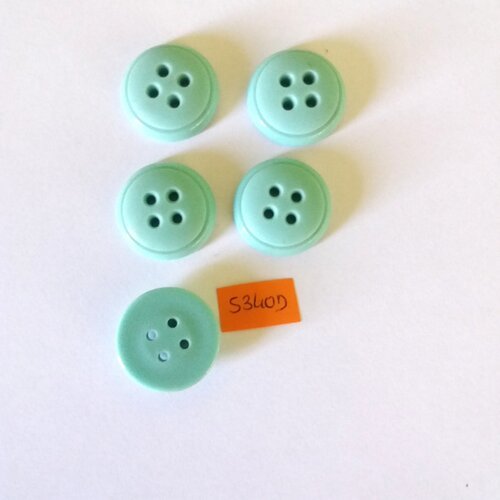 5 boutons en résine bleu ciel - vintage - 23mm - 5340d