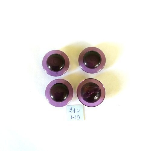 4 boutons en résine violet - 27mm - 210nld