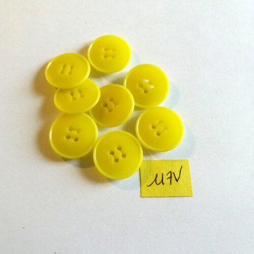8 boutons en résine jaune - 20mm - 117v