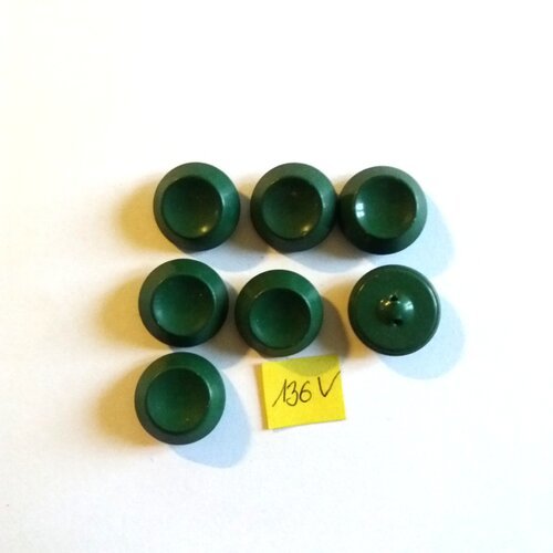 7 boutons en métal vert - 22mm - 136v
