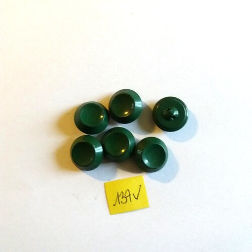 6 boutons en métal vert - 18mm - 137v