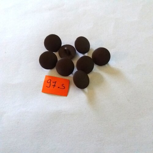 8 boutons en résine marron ( chocolat ) - 14mm - 97s