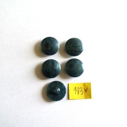 5 boutons en résine gris/noir/bleu - taille diverse - 183v