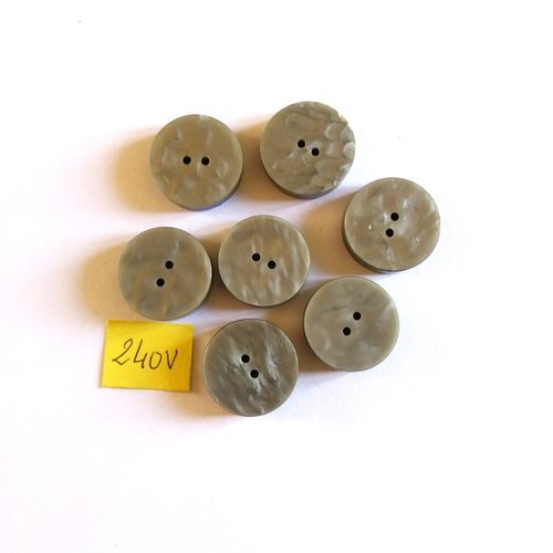 7 boutons en résine gris - 22mm - 240v