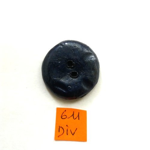 1 bouton en celluloid bleu foncé - 30mm - 611div