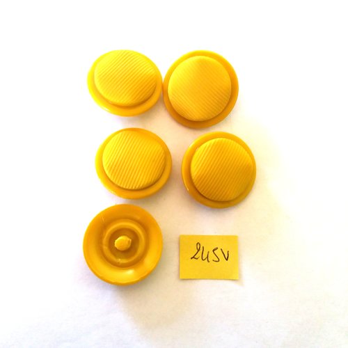 5 boutons en résine jaune/vert - 27mm - 245v