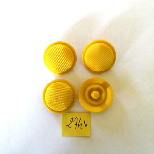 4 boutons en résine jaune/vert - 23mm - 274v