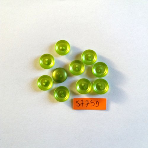 10 boutons en résine vert clair - 12mm - vintage - 5773d