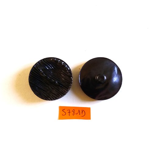 2 boutons en résine violet - 35mm - vintage - 5781d