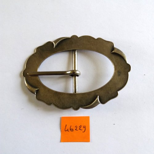 1 boucle de ceinture argenté en métal - vintage - 75x53mm - 4622d