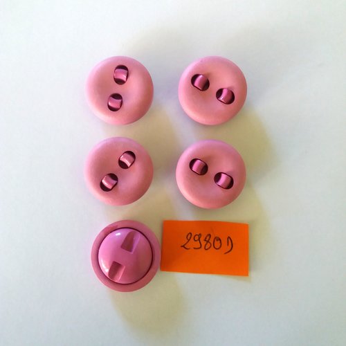 5 boutons en résine mauve clair - 23mm - vintage - 2980d