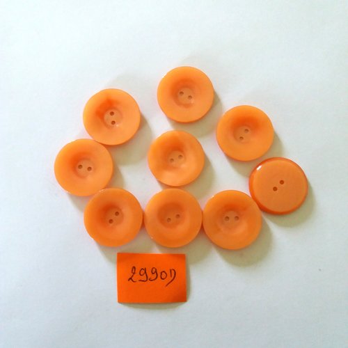 6 boutons en résine orange - vintage - 21mm - 2990d