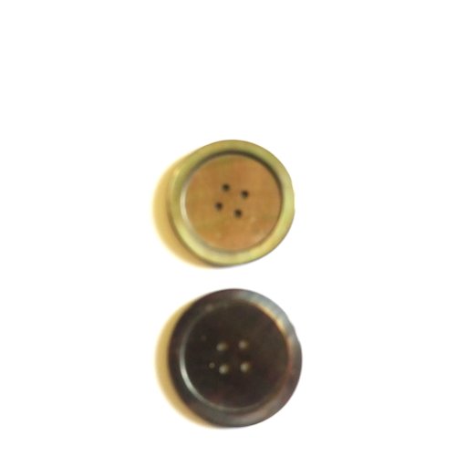 2 boutons ancien en nacre gris/marron - 31mm - 86mp