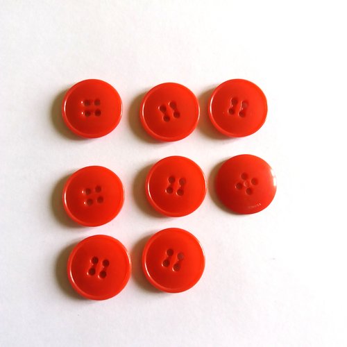 8 boutons en résine rouge- vintage - 20mm - 94mp