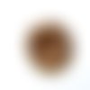 1 bouton en bois marron et blanc - 60mm - 18