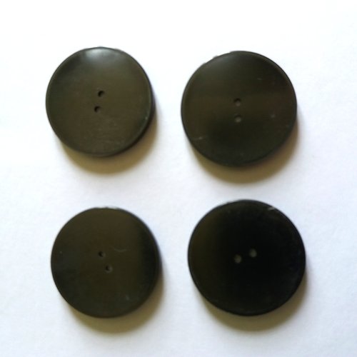 4 boutons en résine gris - vintage - 32mm - 247mp