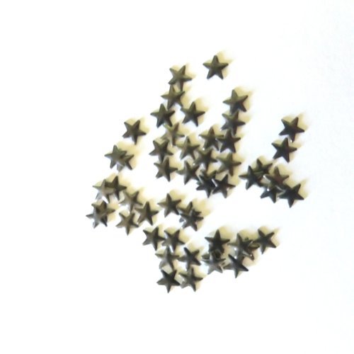 50 thermocollants en forme d'étoiles - gris foncé - 6mm 