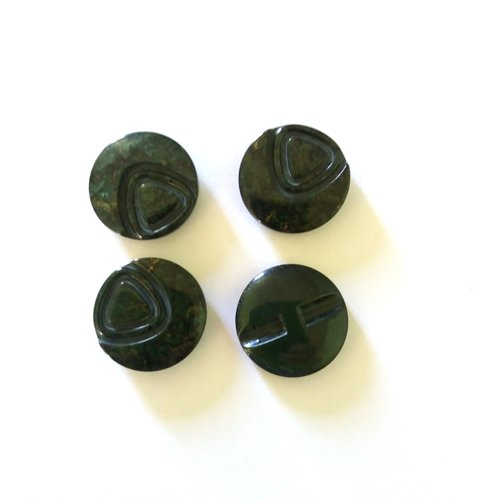 4 boutons en résine vert - 27mm - 81n