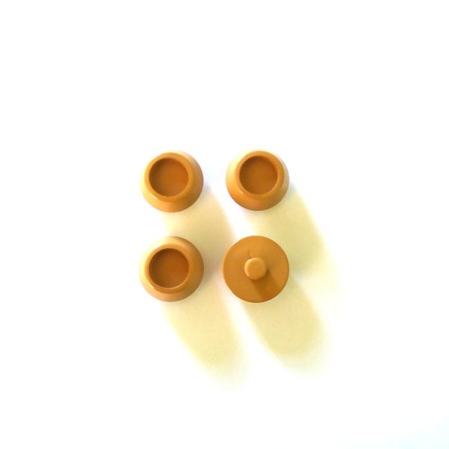 4 boutons en résine marron clair - 22mm - 75n