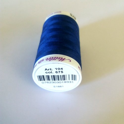 Fil a coudre - bleu marine 675 - tous textiles - 500m - 100% coton - mettler