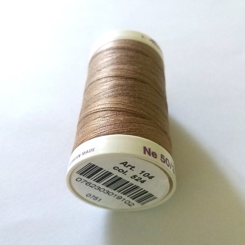 Fil a coudre - marron (beige foncé) 524 - tous textiles - 500m - 100% coton - mettler