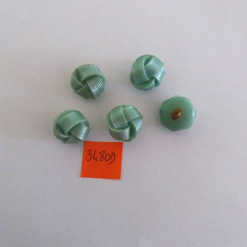 5 boutons en résine vert clair - vintage - 17mm - 3480d