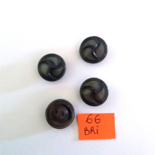 4 boutons en bakélite gris/vert - art déco - ancien - 16mm - bri66