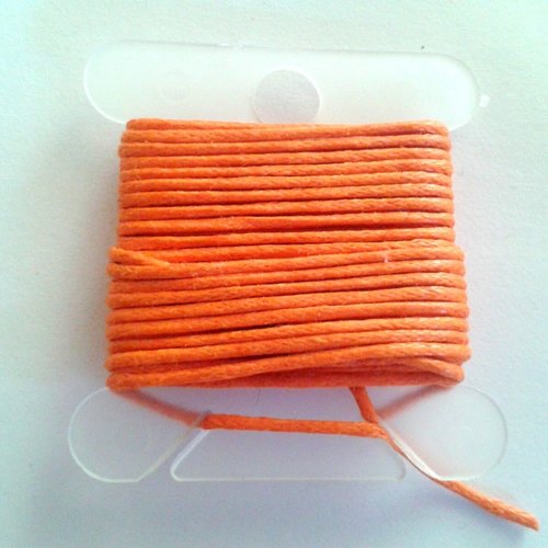 3m fil coton ciré orange 1mm - macramé , shamballa ...