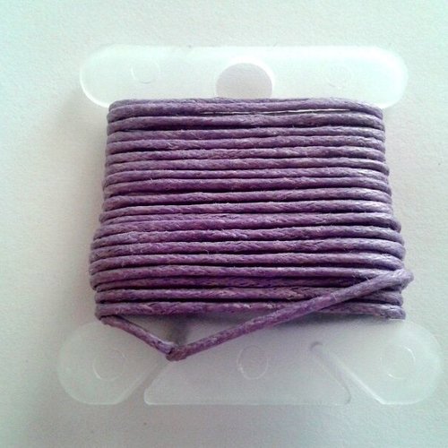 3m fil coton ciré violet clair 1mm - macramé , shamballa ...