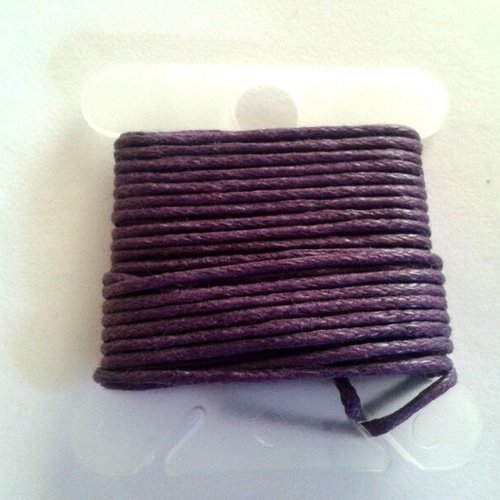 3m fil coton ciré violet 1mm - macramé , shamballa ...