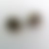 2 boutons en métal argenté - ancien - 22mm - 482mp