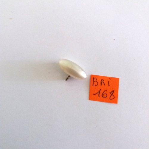 1 bouton en résine blanc nacré - ancien - 7x17mm - bri168