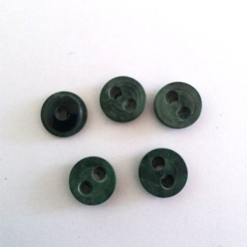 5 boutons en résine vert - ancien - 18mm  - 611mp