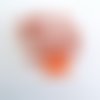 9 boutons en verre orange et rouge clair - vintage - 12x13mm - 3972d 