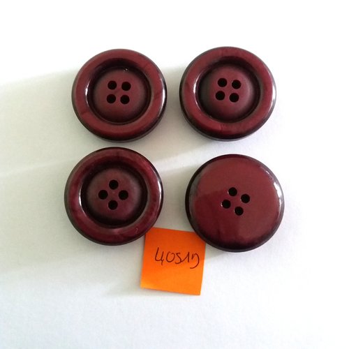 4 boutons en résine violet - vintage - 30mm - 4051d