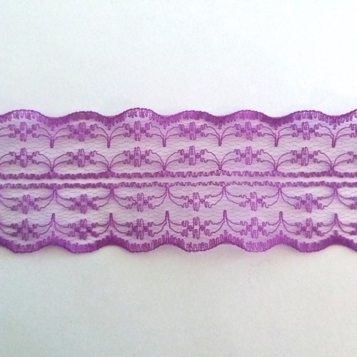 1m de dentelle violet en coton et nylon - 45mm de large 