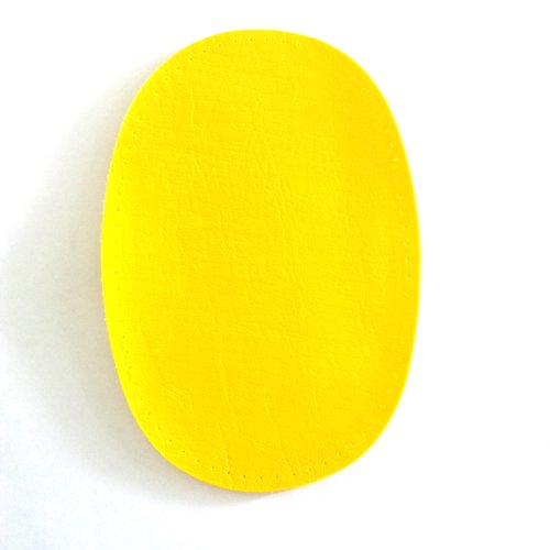 1 paire de coude jaune - genoux - tissu coton enduit - 13,3 x 9cm - ab9
