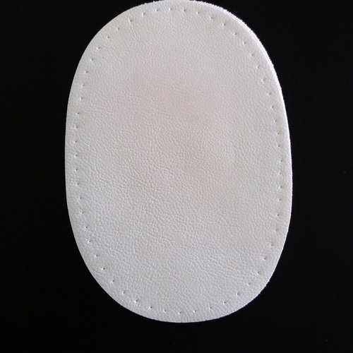 1 paire de coude blanc - genoux - tissu coton enduit - 13,6 x 9cm - ab10