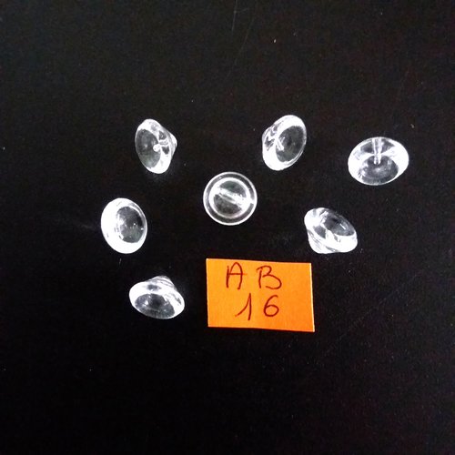 7 boutons en résine transparent - 10mm - ab16