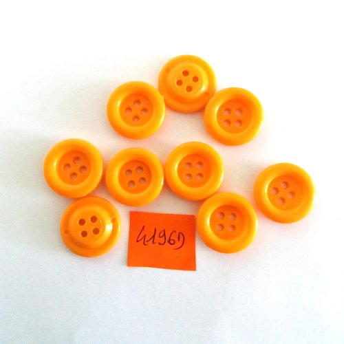 9 boutons en résine jaune/orange - vintage - 18mm - 4196d