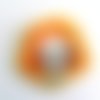 Thermocollant tete d'extraterrestre à cheveux orange et blanc - 64x66mm - écusson à coudre - 71