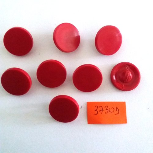 8 boutons en résine rouge - vintage - 18mm - 3730d