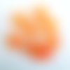 7 boutons en résine orange - vintage - 27mm - 4313d