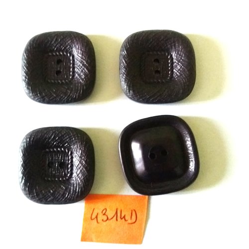 4 boutons en résine violet - vintage - 27x27mm - 4314d