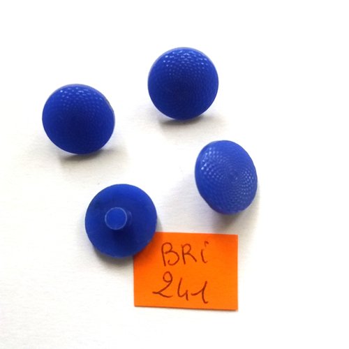 4 boutons en résine bleu roi - ancien - 14mm - bri241