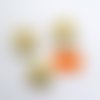 3 boutons en résine beige - ancien - 16x16mm - bri245