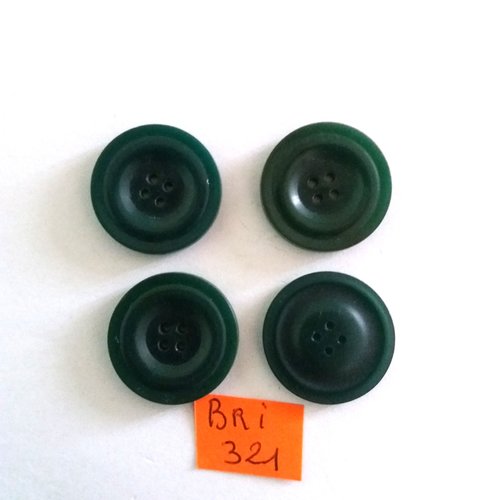 4 boutons en résine vert - ancien - 22mm - bri321